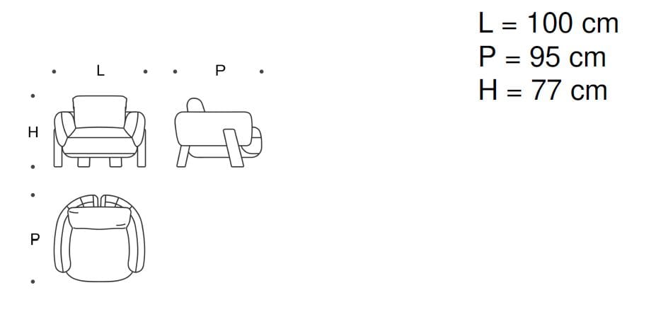 Тканевое кресло Saba Italia Anam ARCH-00100015 - Вид №8