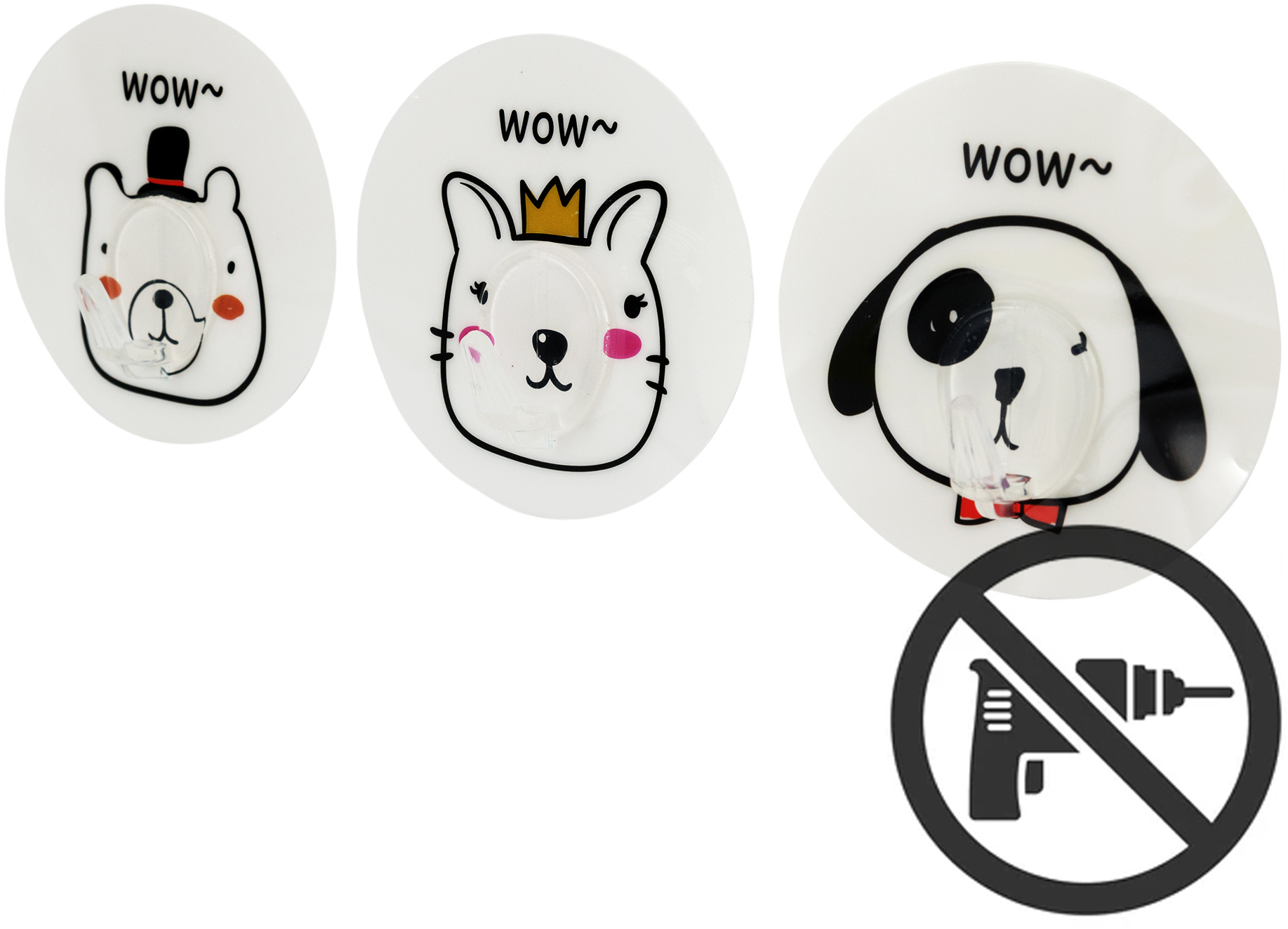 GROMELL Dogs Pets - самоклеящиеся крючки для ванной с дизайном животных 82506020