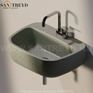 MN54L7037 Подвесная раковина настенная прямоугольная Ceramica Flaminia Mono серая