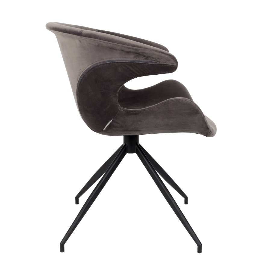 Кресло Mia серое под бархат Zuiver 1200150 - Вид №7