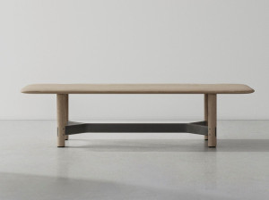 Прямоугольный низкий журнальный столик из дуба