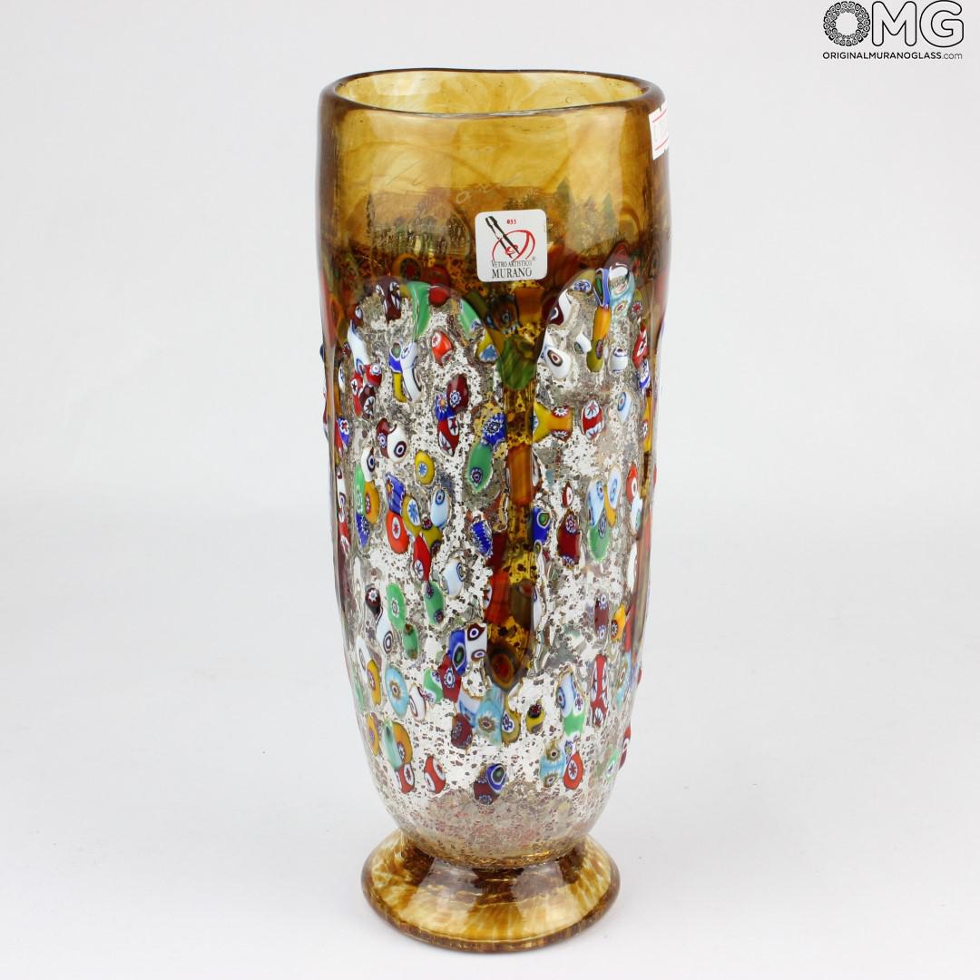 2168 ORIGINALMURANOGLASS Ваза янтарного цвета Cormorano - муранское стекло  см  - Вид №1