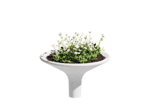 Круглый бетонный плантатор