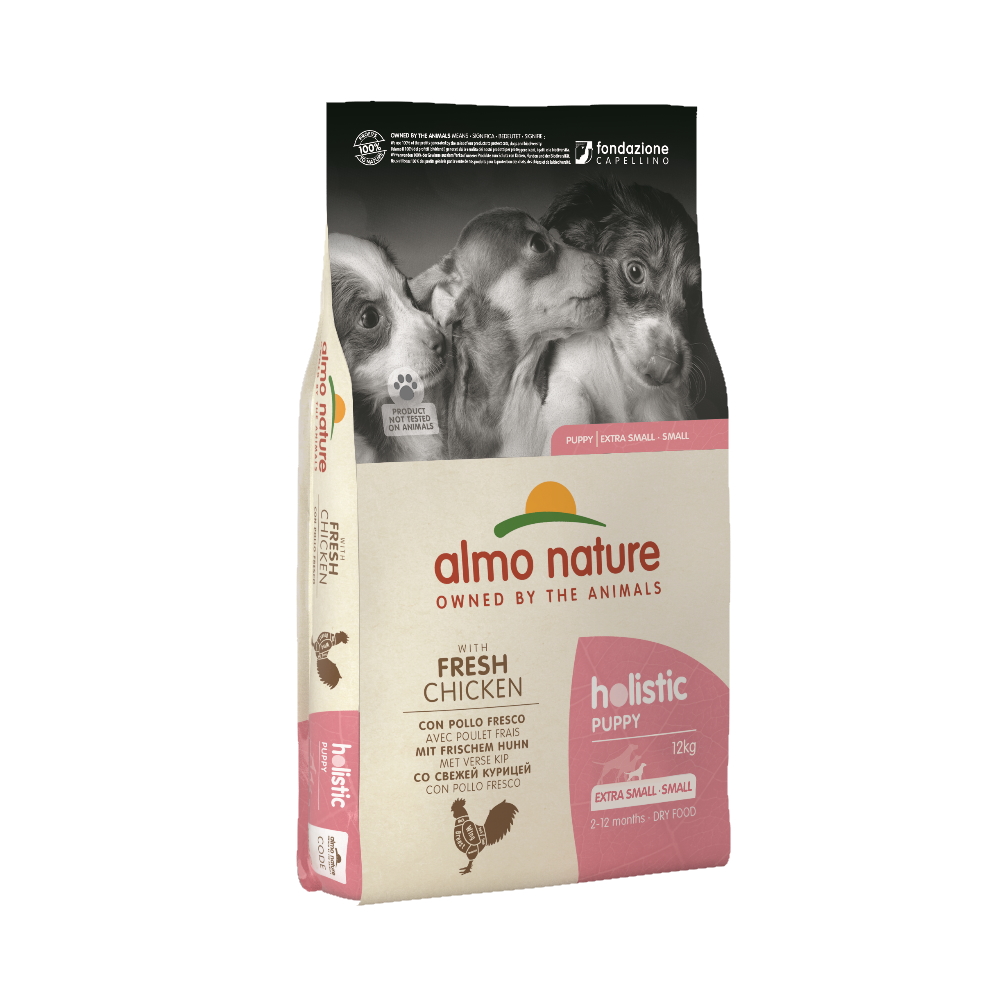 ПР0059767 Корм для щенков Holistic-XS-S-Puppy для малых пород, курица сух. 12кг Almo Nature 