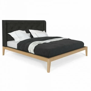 Кровать большая 200х200 Fly Soft new темно-серая BRAGIN DESIGN ДИЗАЙНЕРСКИЕ 256415 Бежевый;черный