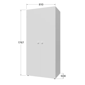 Шкаф распашной Белое солнце с 2 дверями 81x176.7x50.8 см ЛДСП цвет белый
