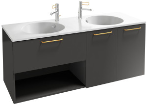 EB2556-R8-E52 Тумба для столешницы, 1 ящик/1 ниша/2 дверцы, золотая ручка JACOB DELAFON ODÉON RIVE GAUCHE