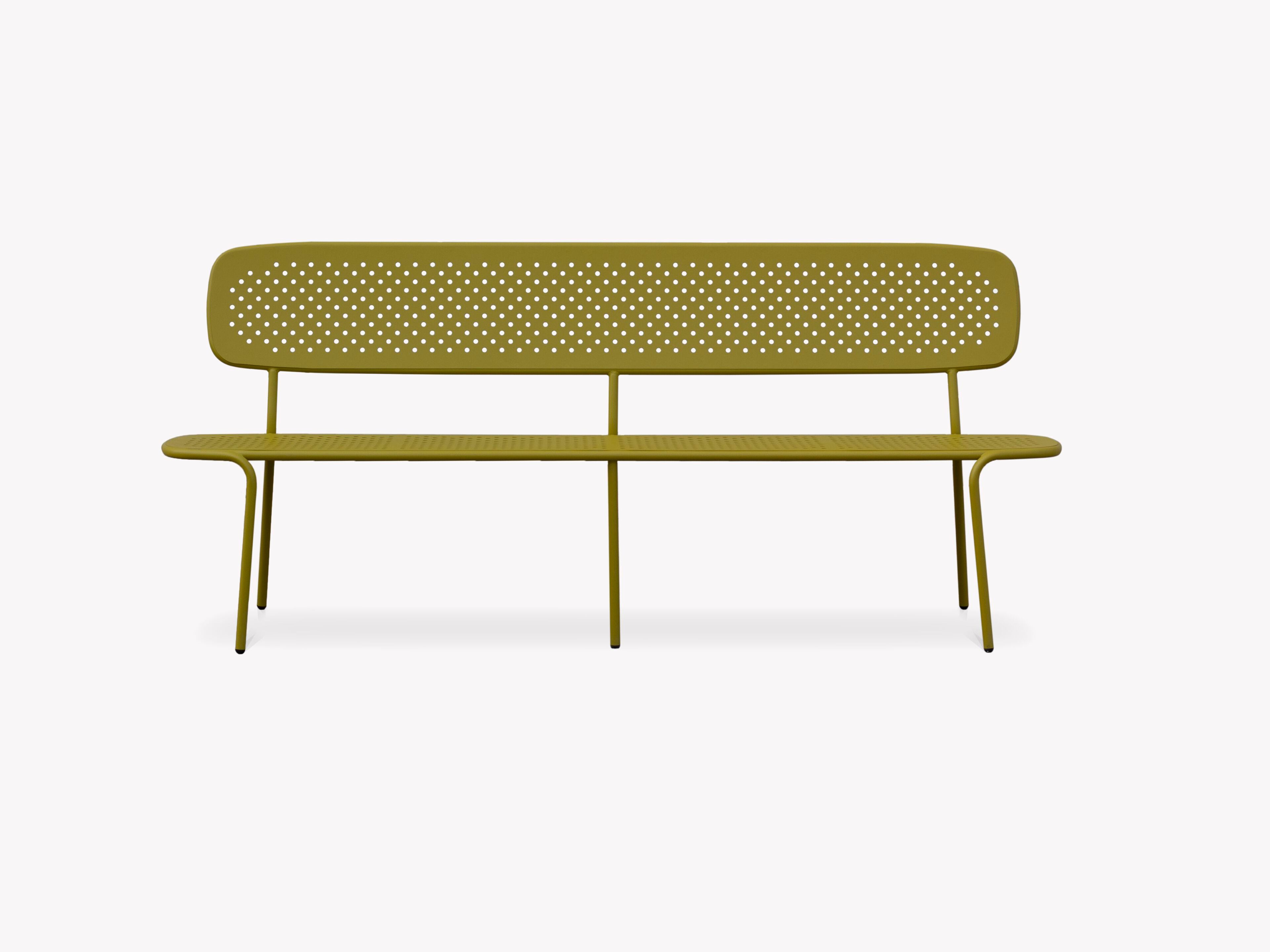 Садовая скамейка из нержавеющей стали со спинкой MUSOLA Abril ARCH-00070294