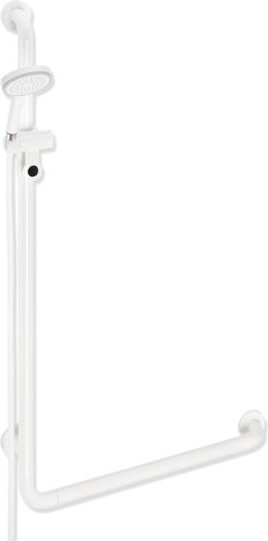 801.33.211 Угловая ручка с держателем для душа, включая ручной душ и душевой шланг HEWI Serie 477/801 