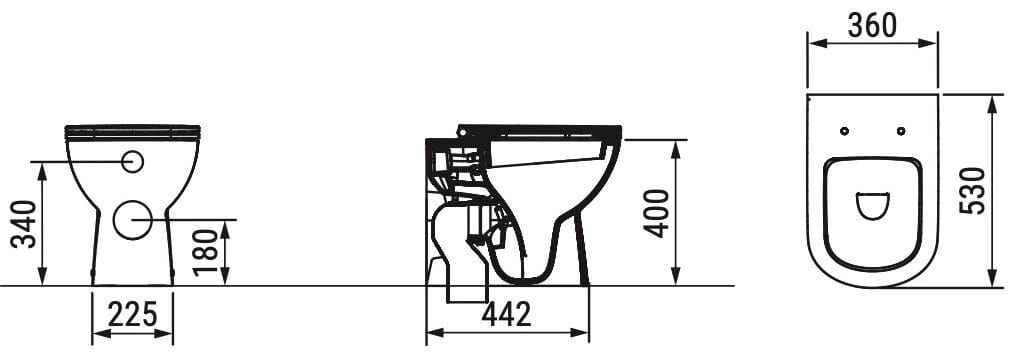 Туалет провод керамическая стена Ceramica Dolomite Gemma2 ARCH-00043000 - Вид №4