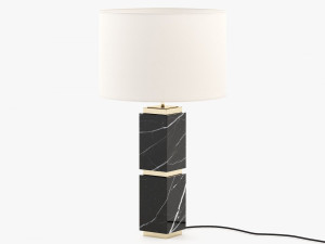 Настольная лампа из черного мрамора Marquina