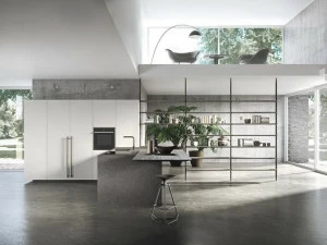 Alta Cucine Кухня из лакированного ламината с полуостровом Sistema 22.2