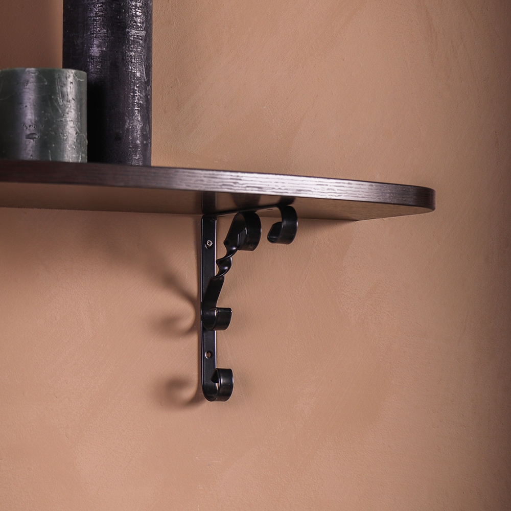 Полка фигурная , 800x250x16 мм, дуб венге LJPS0449 Public Steel Россия  - Вид №2