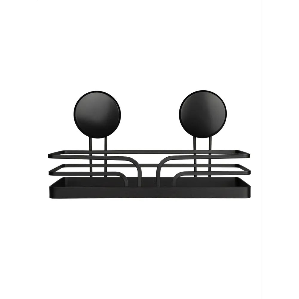 Полка для ванной Аквалиния W8002-1 12.5x15.5x26.5 см металл цвет черный На липучке STLM-2157424 - Вид №1
