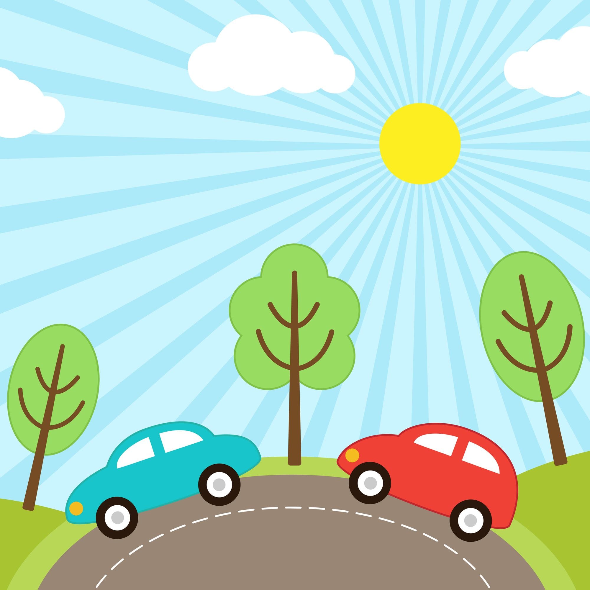 17982320 Картина на холсте «Две машины рисунок» 20х20 см Santreyd 