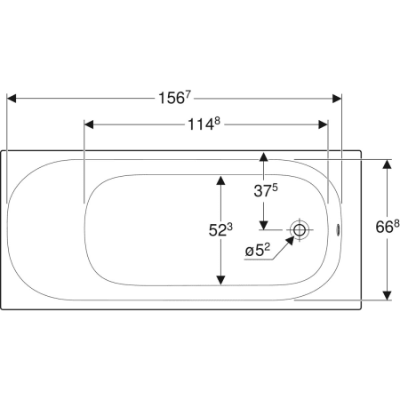 554.044.01.1 Прямоугольная ванна Geberit Soana, узкий край Geberit  - Вид №15