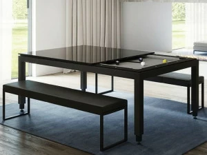 Fusiontables Saluc Стол / игровой стол из закаленного стекла Metal line
