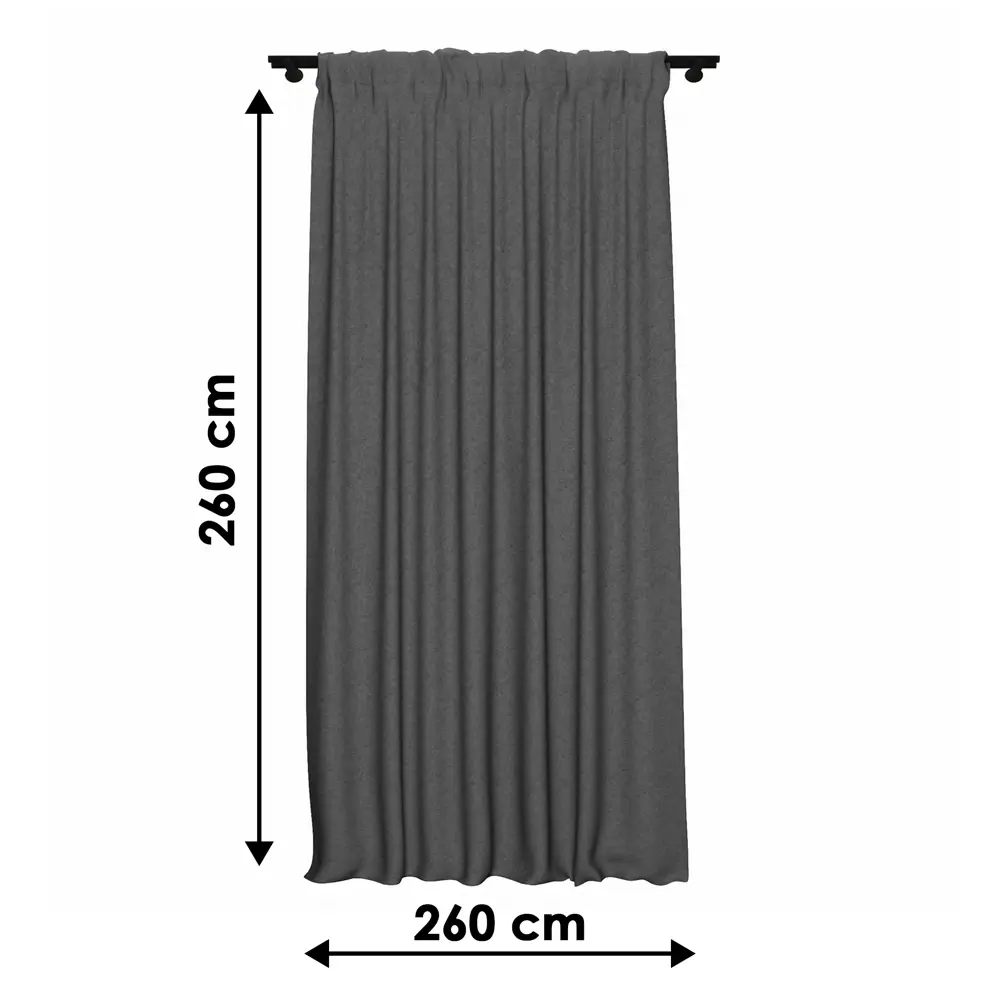 GARDEN Штора на ленте серого цвета 200×260 см для гостиной и спальни 89390607 STLM-1567713 - Вид №2