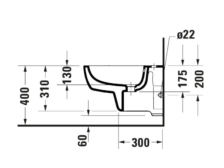 Керамическое подвесное биде с переливом Duravit D-Code ARCH-00095754 - Вид №3