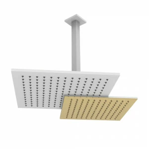 Graffio Комплект с двойной квадратной душевой лейкой 560 x 425 мм и квадратным потолочным держателем 300 мм 22 x 22 мм. KSDU 560-01