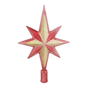 87893489 Верхушка для елки семиконечная розовая 25см STLM-1468516