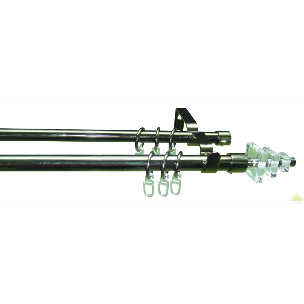 Карниз двухрядный Inspire раздвижной Пирамида 160-300 см цвет никель 13294482 STLM-2204597 