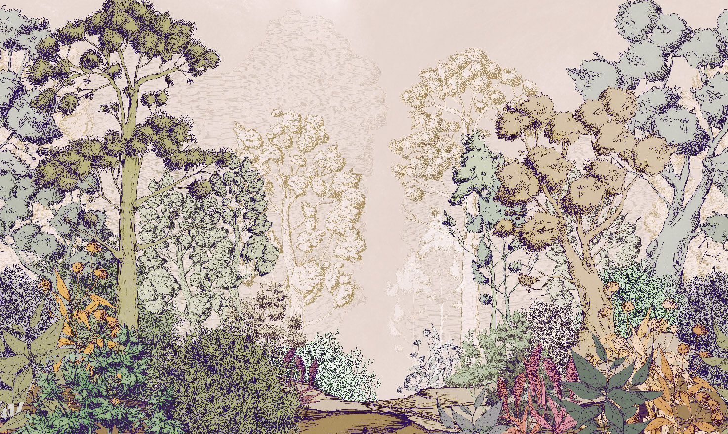 Обои с цветочными мотивами Jannelli&Volpi SUMI-E ARCH-00039703 - Вид №2