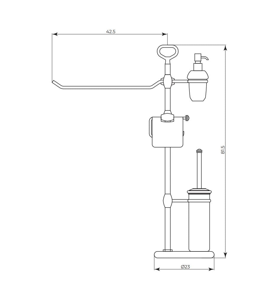 Латунный держатель для полотенец / держатель для туалетной щетки / туалетная щетка Gaia Mobili Complements ARCH-00063717 - Вид №3