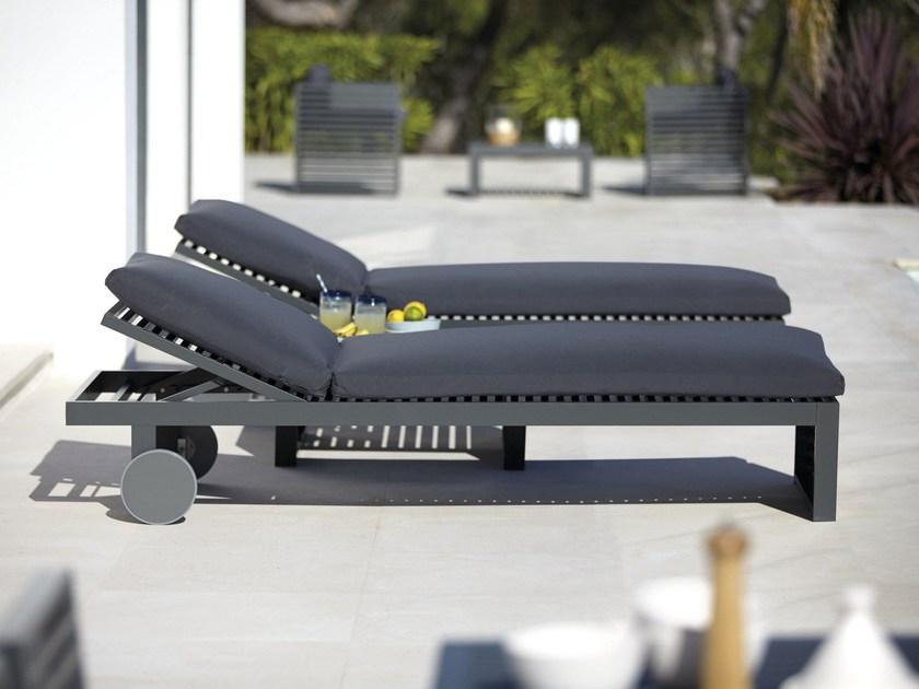 GANDIABLASCO Откидной алюминиевый садовый шезлонг на колесиках Dna sun-id-1485464 - Вид №5