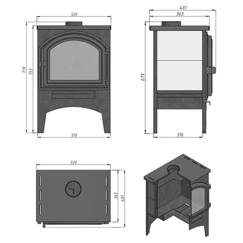 Отопительная печь Везувий В8 4839 - Вид №1