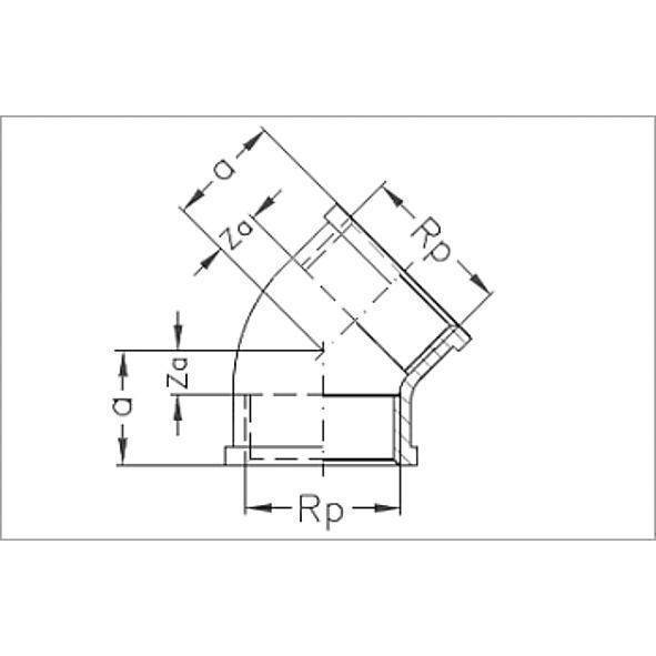 1312012 SANHA 3120 PURAFIT угол 45° ВР-ВР 1/2 мм  - Вид №1
