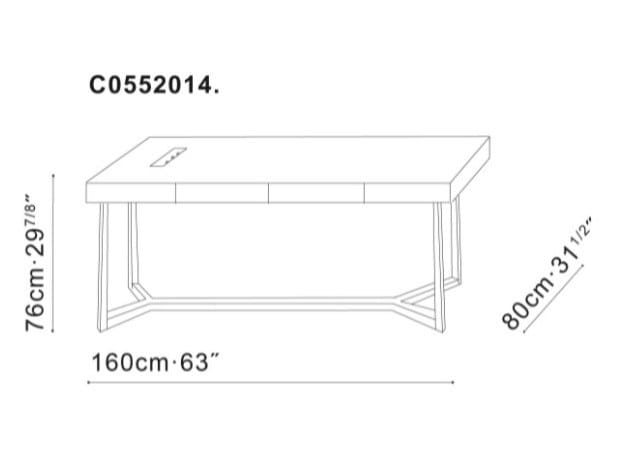 Деревянный прямоугольный рабочий стол с ящиками CAMERICH Сосуд ARCH-00056642 - Вид №3