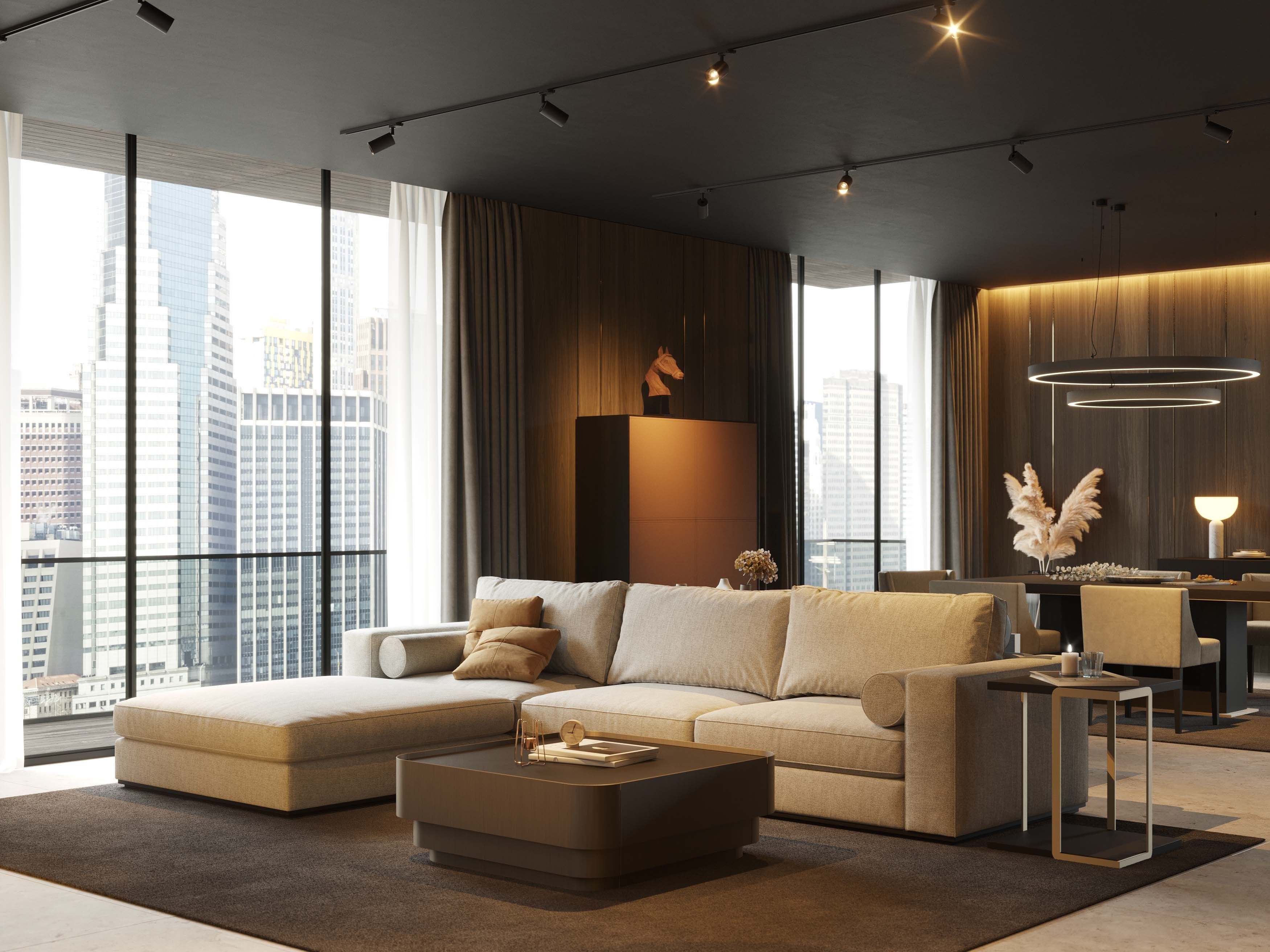 Деревянный шпон квадратный низкий журнальный столик Stylish Club His &amp ARCH-00143885 - Вид №5