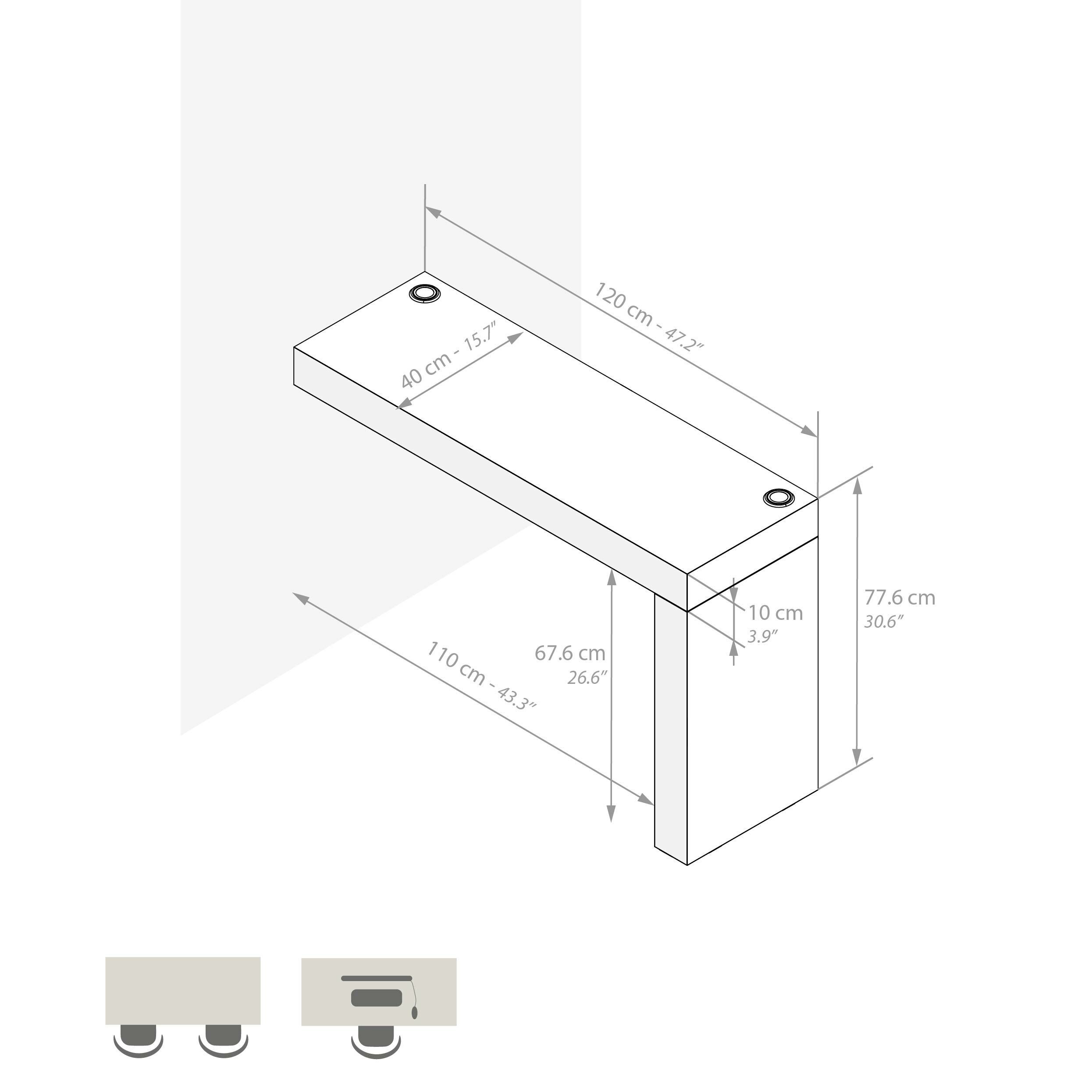 Меламинированный настенный стол с беспроводным зарядным устройством Mobili Fiver Evolution ARCH-00048164 - Вид №41
