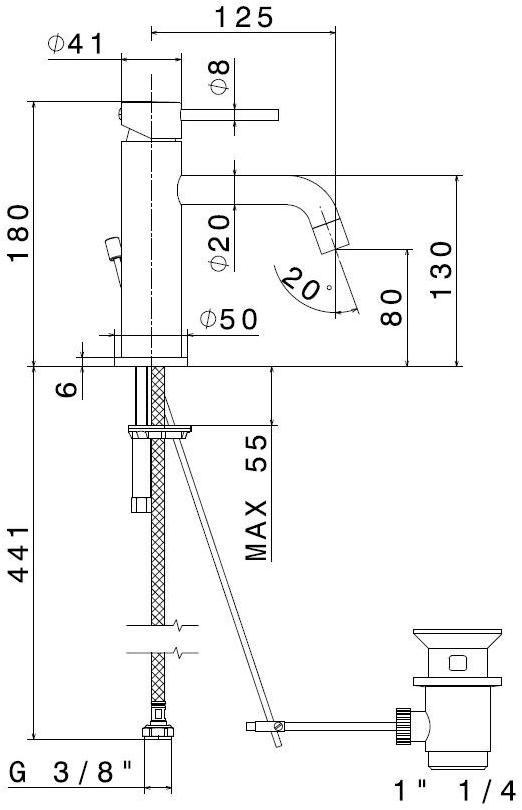 newform Смеситель для умывальника с гибким шлангом Xt 4200 - Вид №1