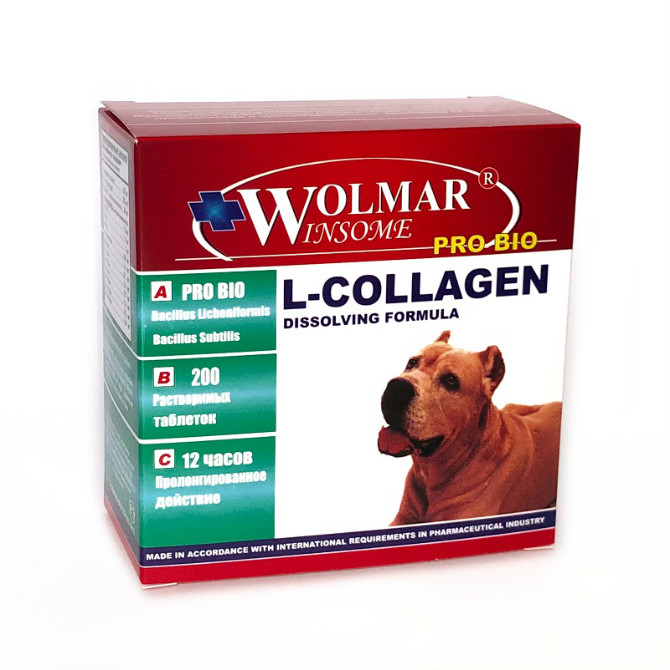 ПР0008908 Синергический комплекс для собак Winsome Pro Bio L-Collagen 200таб WOLMAR 