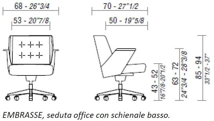 ESTEL GROUP Кожаное кресло для руководителя с низкой спинкой Embrasse sun-id-1501543 - Вид №4