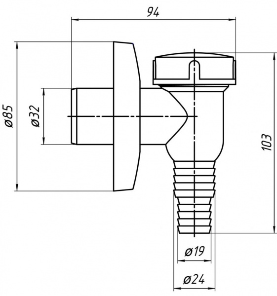 Минисифон для стир. машины М500 АНИ М500 АНИ пласт 151732 - Вид №1