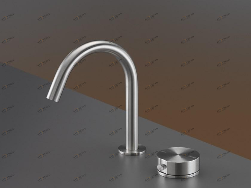 Ceadesign Смеситель для умывальника из нержавеющей стали на 2 отверстия с регулируемым изливом Giotto plus Gio 74