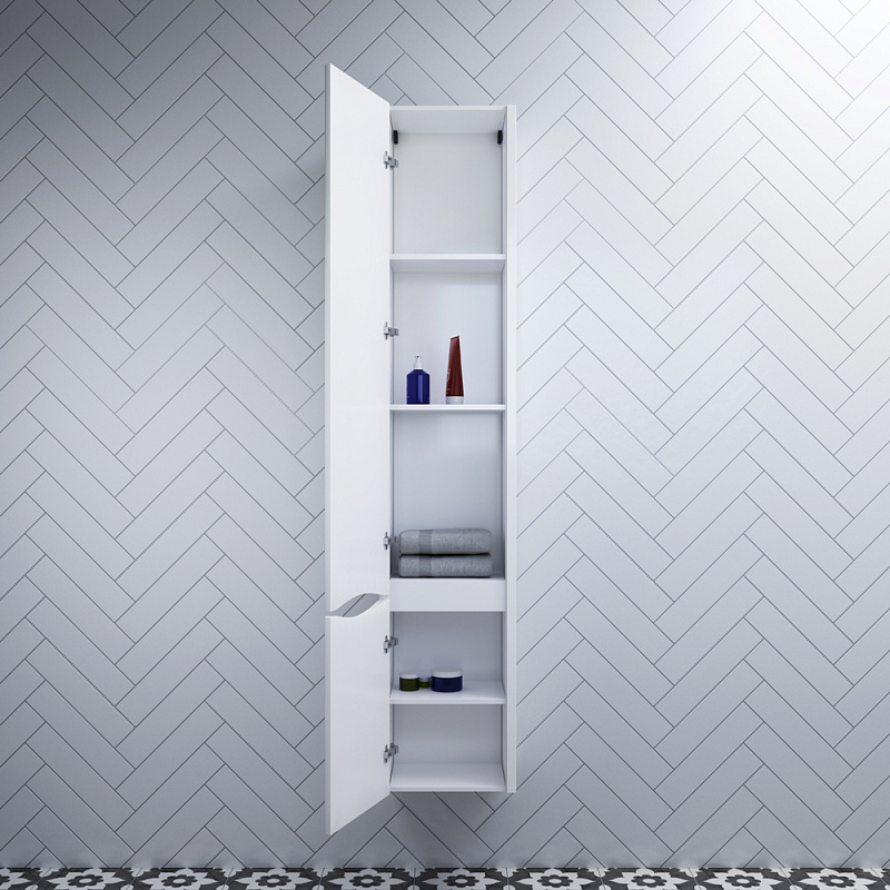 M80CHL0356WG шкаф-колонна подвесной левый 35 см двери белый глянец шт AM.PM Like - Вид №1