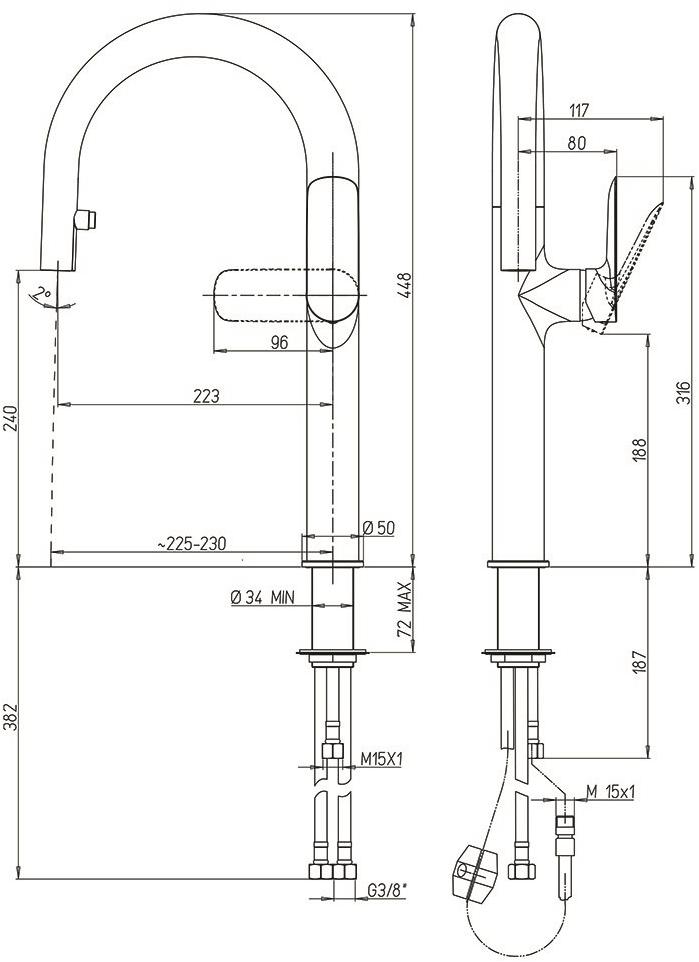 Paini Nove 09CR591B смеситель смеситель для кухни  - Вид №2