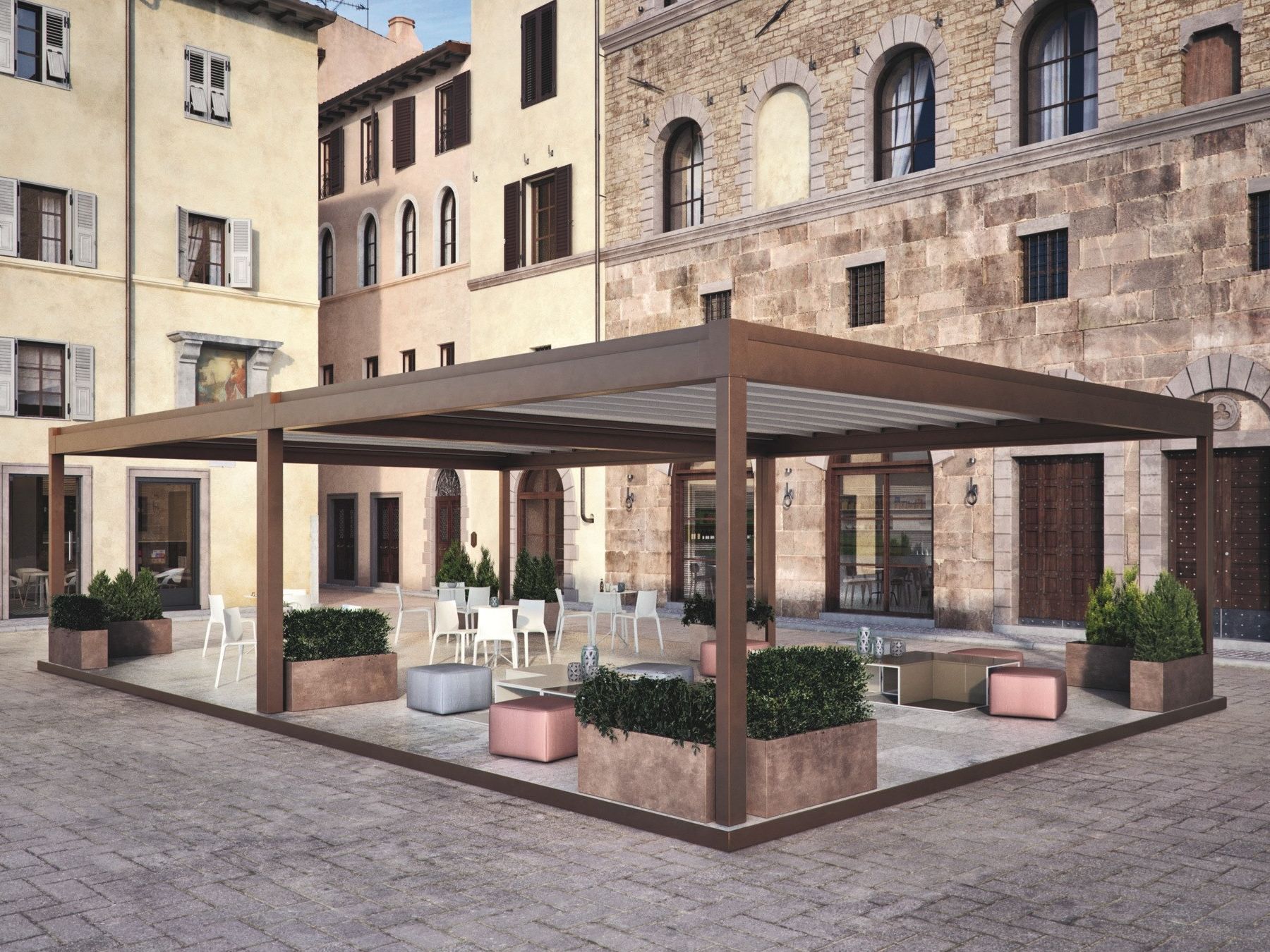 Моторизованная самонесущая беседка с раздвижной крышкой Pratic Hi Pergolas ARCH-00051248