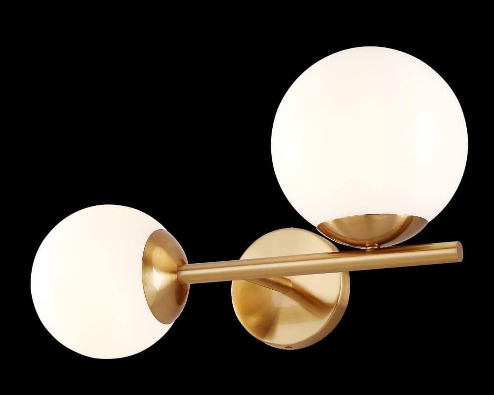 Бра настенное белое с золотым Crystal Lux Feliz AP2 Bronze/Whit CRYSTAL LUX FELIZ 00-3931755 Белый;золото  - Вид №1