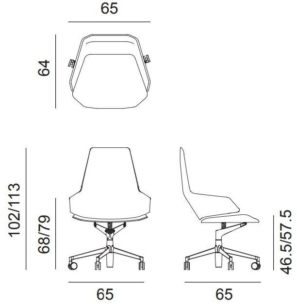 arper 5-спицевое вращающееся кожаное офисное кресло с подлокотниками Aston sun-id-1442716 - Вид №1