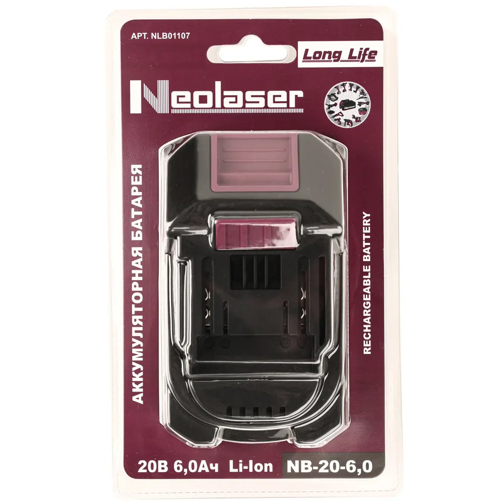 Аккумулятор Neolaser NB-20-6.0, 20 В Li-ion 6 Ач STLM-2188142 - Вид №10