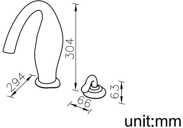 JUSTIME Смеситель для раковины на 3 отверстия из хромированной латуни Ether 6781-91-80cp - Вид №1