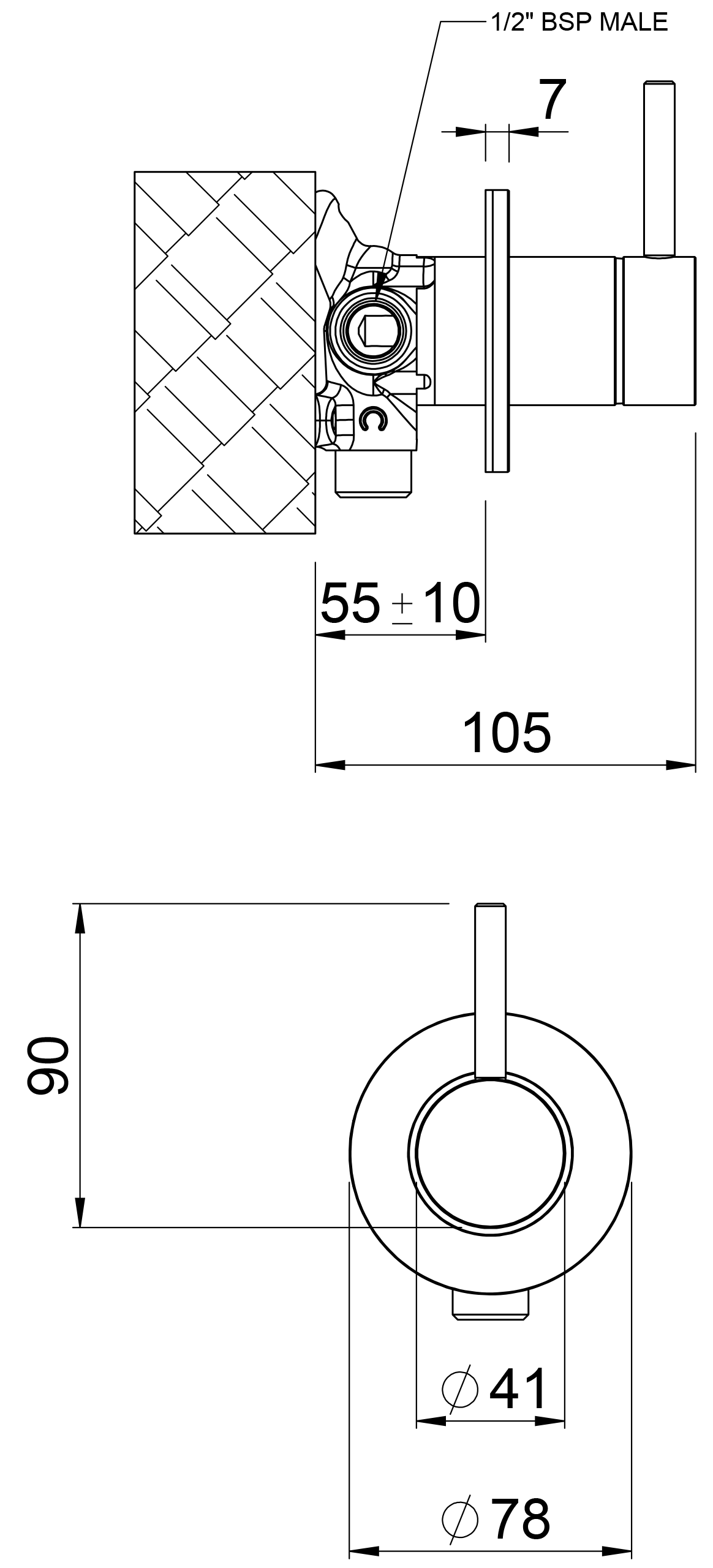 TUDGD Дивертер для душа Turoa Methven Матовое золото  - Вид №1