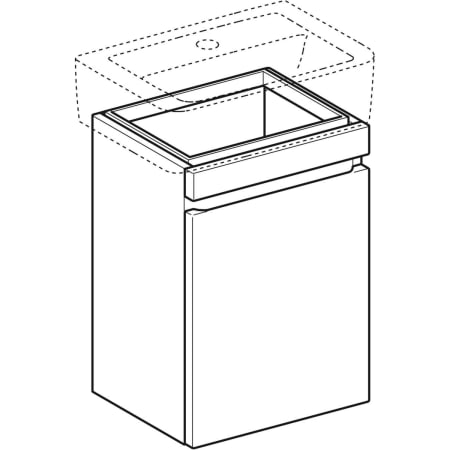 869050000 Шкафчик для раковины Geberit Renova Plan, с одной дверью Geberit  - Вид №12