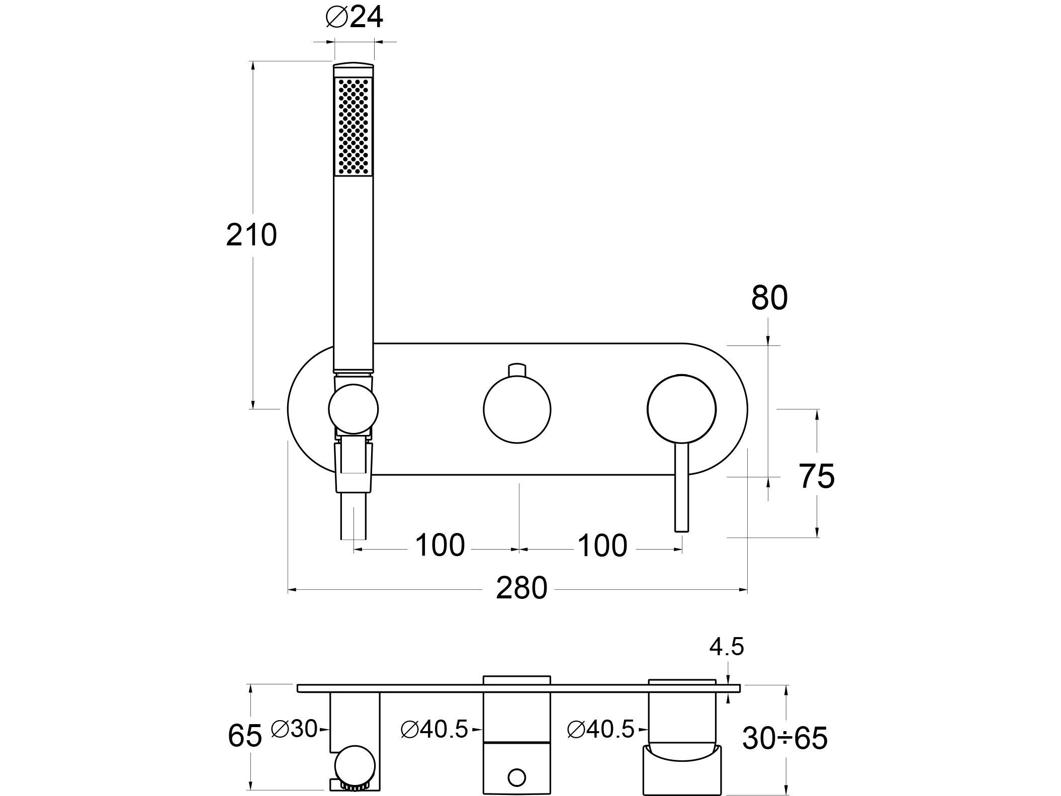 Однорычажный смеситель для душа с ручным душем GUGLIELMI RUBINETTERIE Sprint ARCH-00079008 - Вид №2