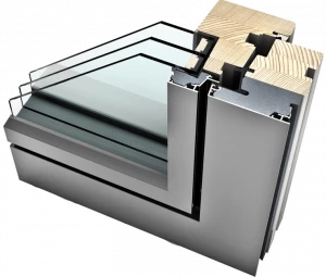 INTERNORM Italia Распашное окно из алюминия и дерева с тройным остеклением